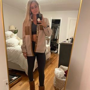 Elevated Trim Sherpa Shirt Jacket